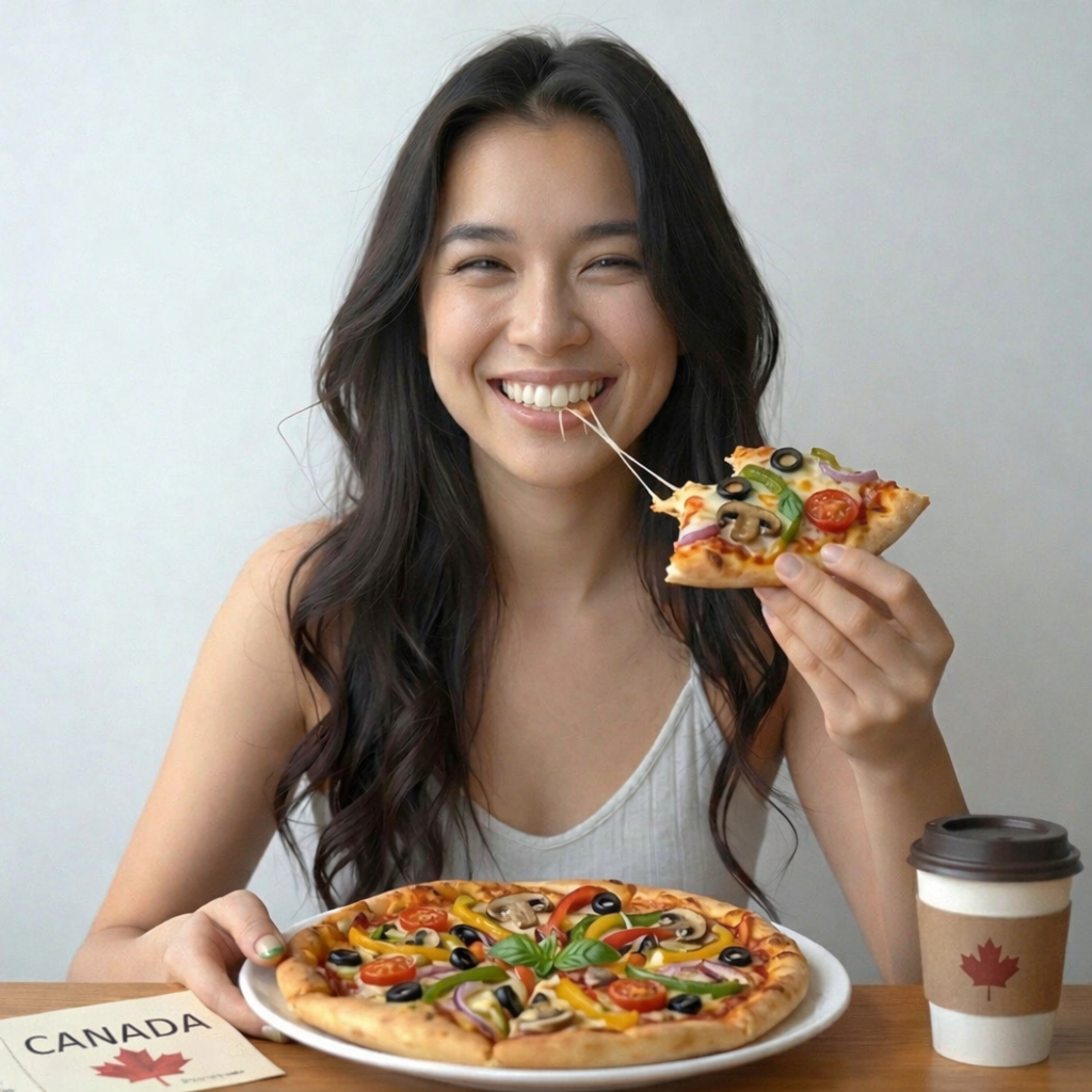 Pizza on serving board